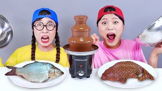 Chocolate Food VS Real Food Challenge DONA [upl. by Cleopatre]