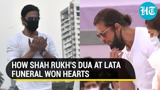 Shah Rukh Khan offers dua at Lata Mangeshkar funeral netizens hail ‘secular’ India [upl. by Acilejna]