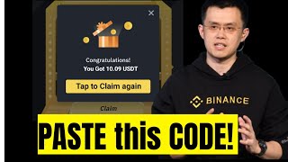 New Code Paste this code and claim 10 daily on Binance  make money online freeusdtbinance [upl. by Alauqahs]