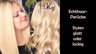 Echthaar Perücke Stylen  glatt  lockig  BeLovely Wigs Edition [upl. by Tinya]