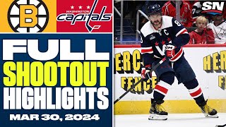 Boston Bruins at Washington Capitals  FULL Shootout Highlights  March 30 2024 [upl. by Aiekam]