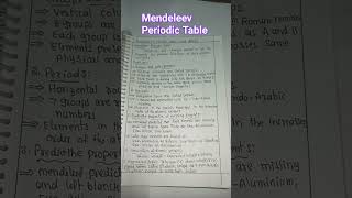 Mendeleev Periodic Table notes physicsconceptsbyalisir [upl. by Stromberg]