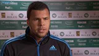 JoWilfried Tsonga Interviewed At 2014 MonteCarlo Rolex Masters [upl. by Baptista19]