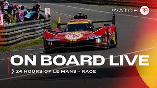 Onboard the 50 LIVE race action at 24H of Le Mans 2024  Ferrari Hypercar Part 1 [upl. by Yahc]