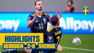 Highlights Georgien  Sverige 20  VMkval  Tung förlust [upl. by Garceau]