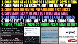 Cognizant Capgemini 20252023 Hiring Exam Result Out amp Interview Mail  Wipro BGC Joining LampT Exam [upl. by Retsub]