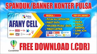 DESAIN SPANDUKBANNER KONTER PULSA FREE CDR [upl. by Asilegna]