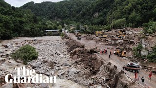 Heavy rains trigger deadly mudslide in northwest China [upl. by Burt]