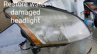 HOW TO RESTORE A FLOOD DAMAGED CAR HEADLIGHT TUTORIAL [upl. by Bradshaw]