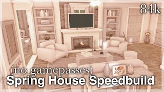 Bloxburg  Spring House Speedbuild no gamepasses  interior  full tour [upl. by Landri]