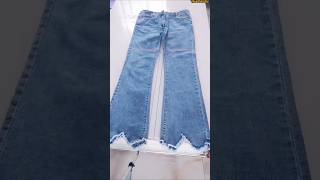 Transforming Jeans into a Stylish Skirt  Upcycling Old Clothes shorts sewing upcyclingfashion [upl. by Lenno259]