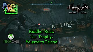 Riddler Trophy Race  Founders Island  Batman Arkham Knight [upl. by Rheta]