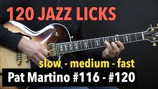 5 Jazz Guitar Licks in F Minor  Pat Martino Style  Lick 116  120  slow  medium  fast [upl. by Ylloj]