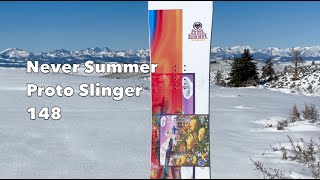 Never Summer Womens Proto Slinger 2023 Snowboard Review [upl. by Philippe]