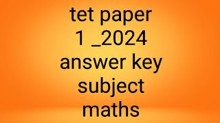 maha tet paper 1 answer key tet [upl. by Einafit550]