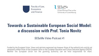 SESaMe Video Podcast 1  Towards a More Sustainable European Social Model [upl. by Trauner]