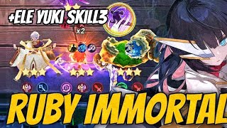 RUBY YUKI SKILL3 ELEMENTALIS IMMORTAL FULL STACK DAMAGE GAK ADA OBAT COMBO MAGIC CHESS [upl. by Airtemed]