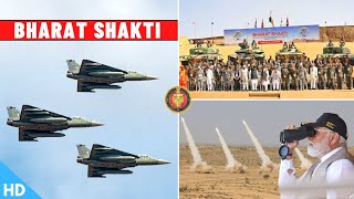 Bharat Shakti 2024  PM Modi Witness Indigenous Weapons Firepower [upl. by Idoj]