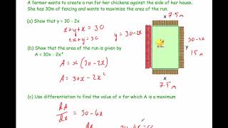 Solving Problems using Differentiation  Corbettmaths [upl. by Eeima]