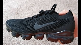 4K Nike Air Vapormax Flyknit 3 Triple Black AJ6900004 [upl. by Nahpos549]