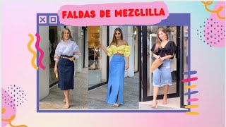 Ideas con Faldas de Mezclilla 💋 Básicos Imperdibles [upl. by Eisus]