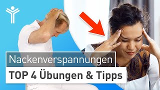 Soforthilfe bei Nackenverspannungen  4 TOP Übungen amp Tipps gegen Nackenschmerzen  Handynacken [upl. by Anitsyrhc]