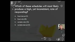 B9 Identify and distinguish among simple schedules of reinforcement Q3 [upl. by Ikcim]