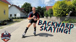 Inline Skating Backward Skating Tutorial [upl. by Kuska]