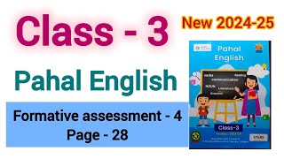 Class 3 pahal english formative assessment 4 Page 28 kaksha 3 English karyapustika 202425 [upl. by Strohbehn]