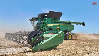 JOHN DEERE X9 1100 Combines Harvesting 12000 Acres of Wheat [upl. by Arbrab]