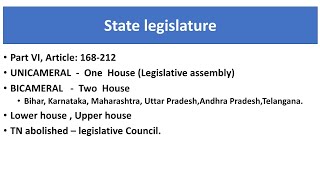 Unit  5  State legislature  Tnpsc  New samacheer [upl. by Modeerf]