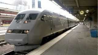 Double Set X2000 Departing Stockholm Central Station [upl. by Enilegnave]