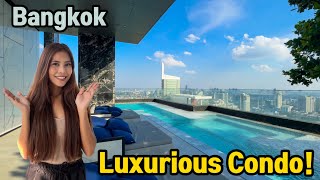 Touring a 2022 Bangkok Luxury Condo in Thailand [upl. by Myrt944]