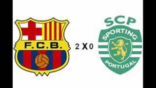 BARCELONA 3 X 1 SPORTING LIGA DOS CAMPEÕES 20082009 [upl. by Notnilc]