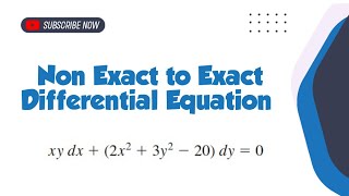 NonExact Differential Equations to Exact Form  StepbyStep example solution [upl. by Namie]