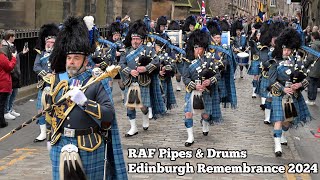 Edinburgh Remembrance Day 2024  The RAF PampD [upl. by Merp]