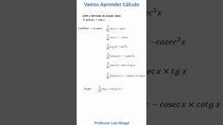 DERIVADAS TRIGONOMÉTRICASprofessorluizmaggi [upl. by Holtz958]