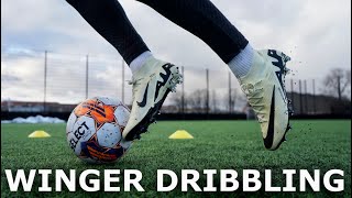 WINGER Dribbling Training  5 Winger Dribbling Drills For Footballers [upl. by Sinnod473]