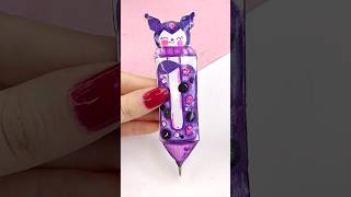 DIY kuromi boba paper squishy  how to make squishy pen  fati craft world [upl. by Emmons]