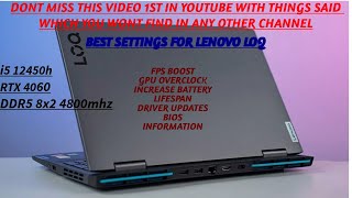 How to increase performance on lenovo LOQ and best settings for more fps [upl. by Leamaj]