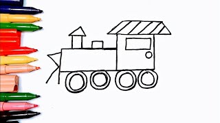 Train Drawing ampColouring for Kids Toddlers।। Easy Drawing।। [upl. by Christis]