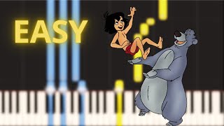 The Bare Necessities  Mogli  EASY Piano Tutorial [upl. by Nagel]