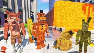 BURNING FREDDYS PIZZERIA WITH LAVA IN GTA 5 MINECRAFT [upl. by Los]