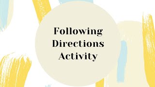 Following Direction Activity for kids [upl. by Marou]