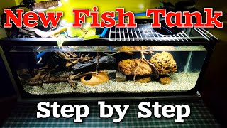 New Fish Tank Setup 🤩🤩  Step by Step  Cichlid fish community Tank [upl. by Alegnatal]