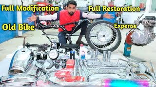 Full Restoration And Modification Honda CG 125 Old Model Bike and expense detail [upl. by Drawets]