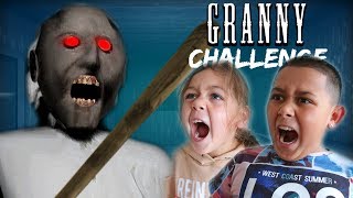 THE GRANNY CHALLENGE  Granny Horror Game Family Challenge [upl. by Rasec]