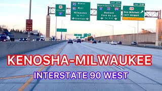 KENOSHA TO MILWAUKEE WISCONSIN ON INTERSTATE 94 WEST [upl. by Wenoa]