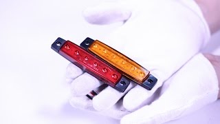 38quot Truck Bus Boat Trailer Amber Red Side Marker Indicators Light Lamp 6LED Review  PARTSam [upl. by Martita]