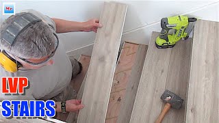 Avoid These LVP Stairs Installation Mistakes Flat Square Nosing Tips [upl. by Draw]